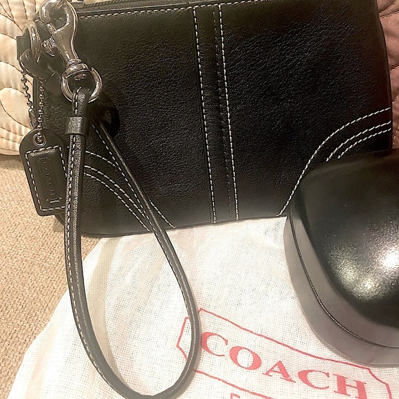 Coach Black Wristlet, Matching Coach Eyeglass Case, & Small Coach Dustbag (EUC) - Picture 5 of 14
